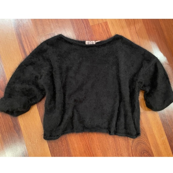 Vintage Juicy Couture Furry Black Oversized Sweater $125 One Size - Picture 3 of 9